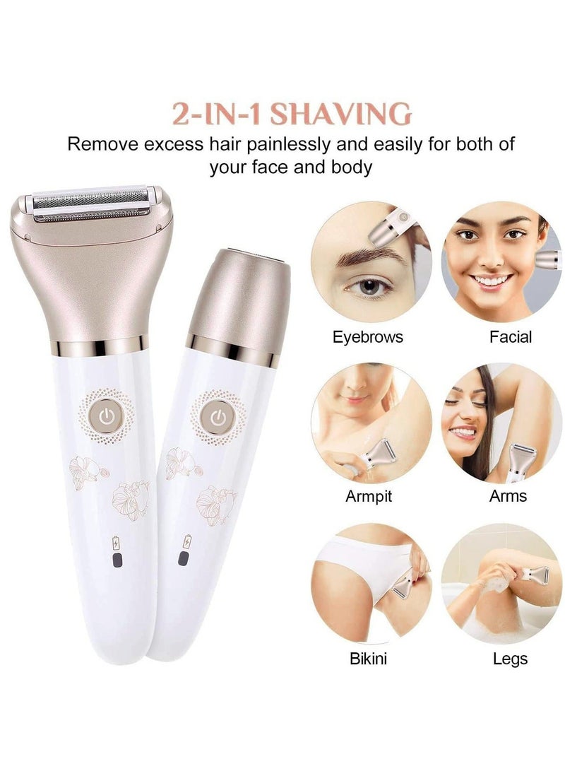 Electric Razor for Women, Wet and Dry Painless Epilator 2-in-1 Ladies Shaver with USB Charging Suitable for Face Legs Underarms and Bikini Trimmer - Image 4
